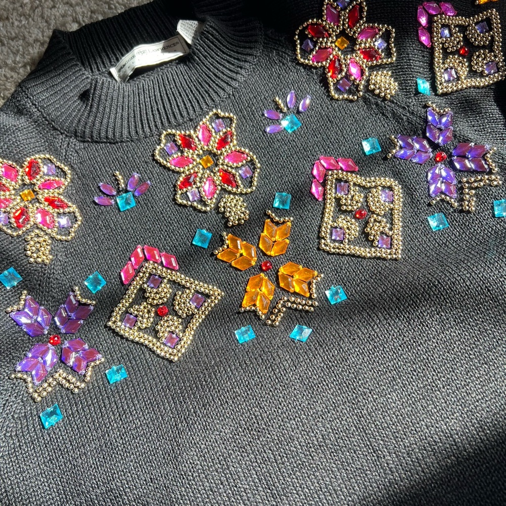 Vintage Maggie Lawrence Beaded Sweater Dress